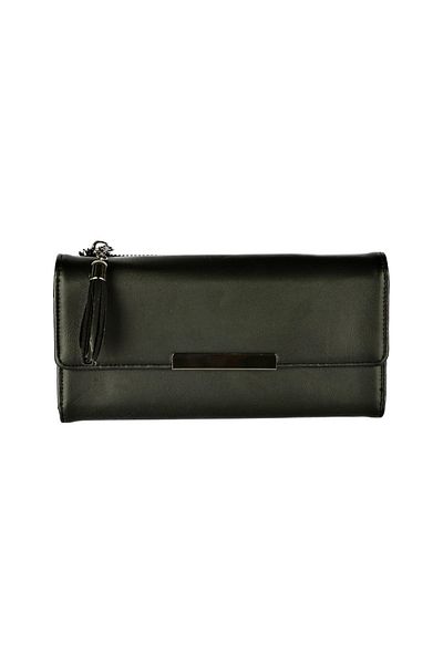 CüzCan Ultra Luxury Suede Leather Women's Polite Wallet - Black