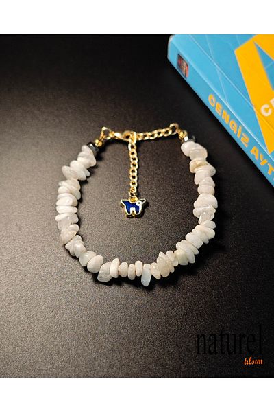 Naturel Tılsım Moonstone Broken Natural Stone Women's Bracelet