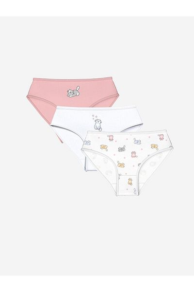 LC Waikiki Slip pentru fete cu imprimeu LCW Kids 3buc