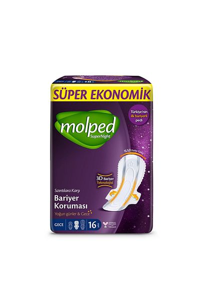 Molped Supernight Night Sanitary Pads 16 X 6 Pack