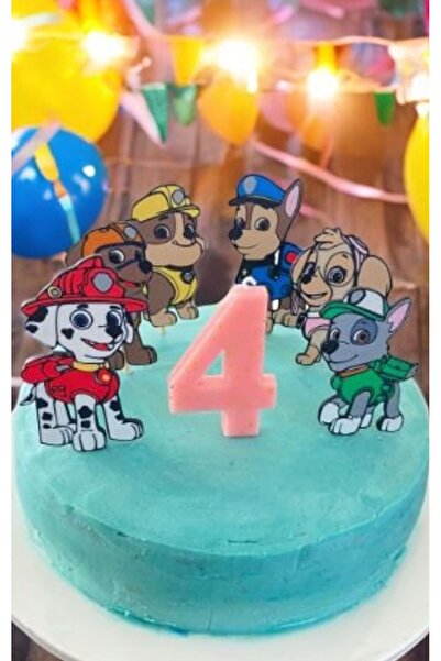 nana home art Paw Patrol 6 Karakterli YıkanabilirPasta Süsü - Çocuk Doğum Gün...