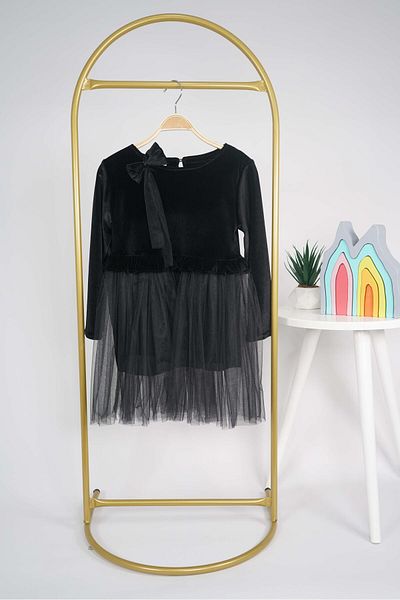 MİNİKO KİDS ROCHIE DE CĂRĂCIUN FETĂ CU TEMA DE CĂRĂCIUN, căptușită cu tul, cataramă, catifea, cu mânecă lungă