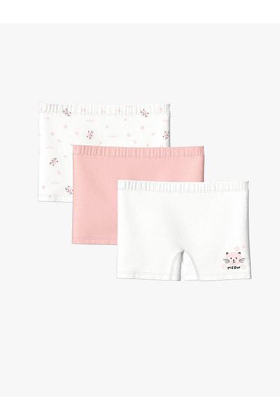 LC Waikiki LCW Kids εμπριμέ εμπριμέ μπόξερ για κορίτσια 3 τεμ