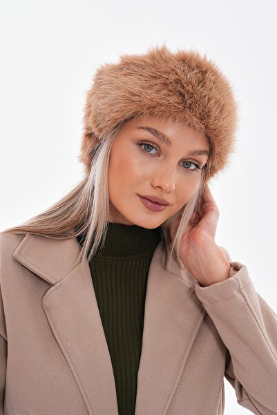 MARBERRY Γυναικεία βελούδινη μπαντάνα με απαλή υφή Camel