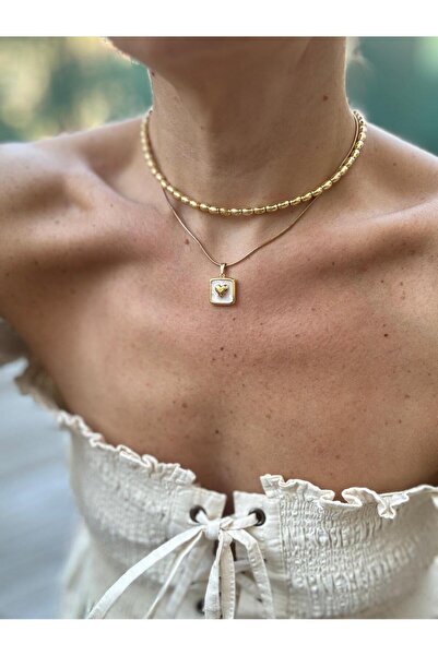 Rossetto Atelier قلادة قلب من الفولاذ المطلي بالمينا