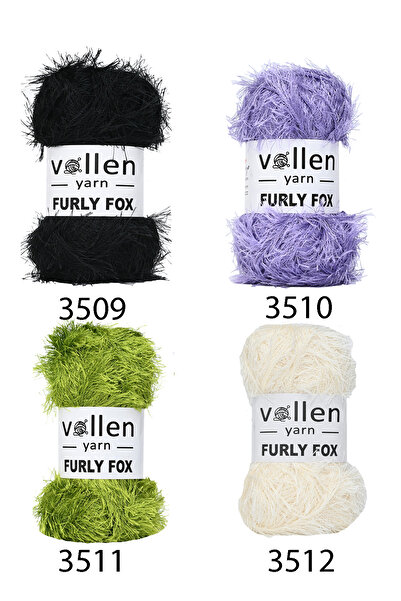 vollen yarn 5 Adet Furly Fox El Örgü Ipi Hırka Kazak Ipliği,tuylu Ip,pelus Ip,sakalli Ip,,paspas Ipi,lacivert