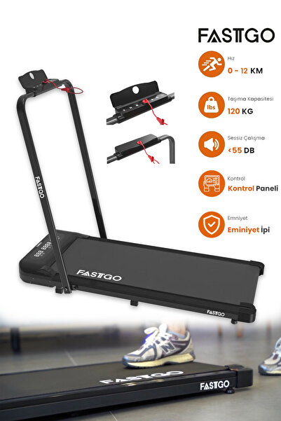 FASTGO 2 In 1 Uzaktan Kumandalı Ekranlı Portatif Yürüyüş Ve Koşu Bandı 12 Km ...