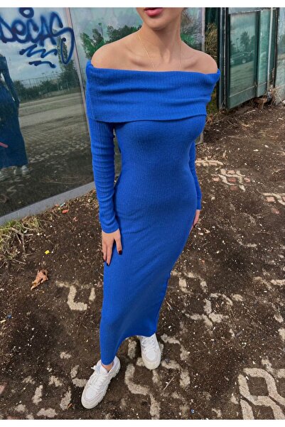 Belle Perre Uzun Kollu Madonna Yaka Kaşkorse Elbise