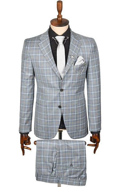 DeepSEA Plaid Patterned Double Button Double Slit 2-Piece Suit2300372
