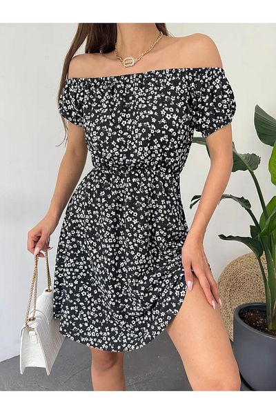 WoolnClyde Women's Black Floral Casual Dress