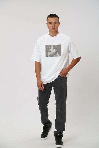 Calvin Klein Ck Photo Patterned White Thick Men's over You T-Shirt