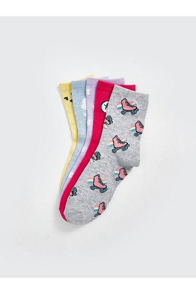 LC Waikiki LCW Kids Patterned Girl's Socks 5-Piece