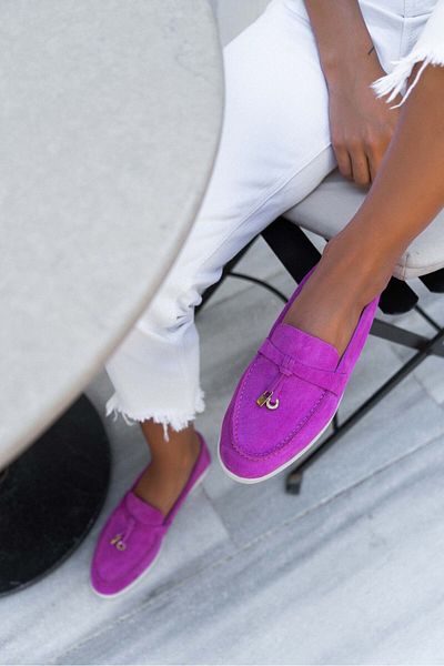 NİŞANTAŞI SHOES Fuchsia Warner - Γυναικείες μπαλαρίνες από γνήσιο δέρμα και επίπεδη σόλα με λεπτομέρεια φιόγκου