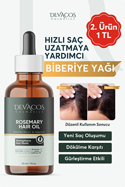 DEVACOS زيت الروزماري المركب لتساقط الشعر والتالف، زيت البيوتين لنمو الشعر واللحية بسرعة