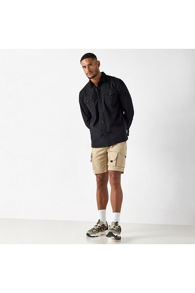 ECKO Unltd Textured Flexi Waist Shorts with Cargo Pockets and Drawstring Closure