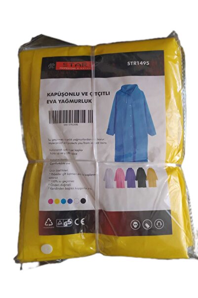 yağmurluk  polyester çift katman evaile kaplanmış astarsız çıtçıtlı