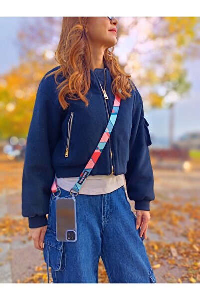 Bonnie&Chico حافظة آيفون 14 بروماكس شفافة بطول متقاطع وحزام هاتف دافني قابل ل...