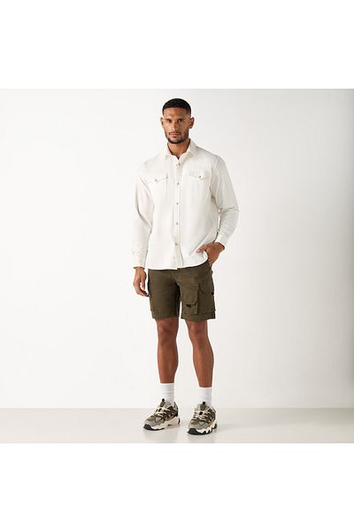 ECKO Unltd Textured Flexi Waist Shorts with Cargo Pockets and Drawstring Closure