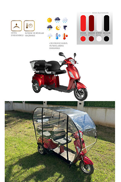 motor tente market mtm Volta Vm4+ Üç Tekerli Motor Brandası - Bordo