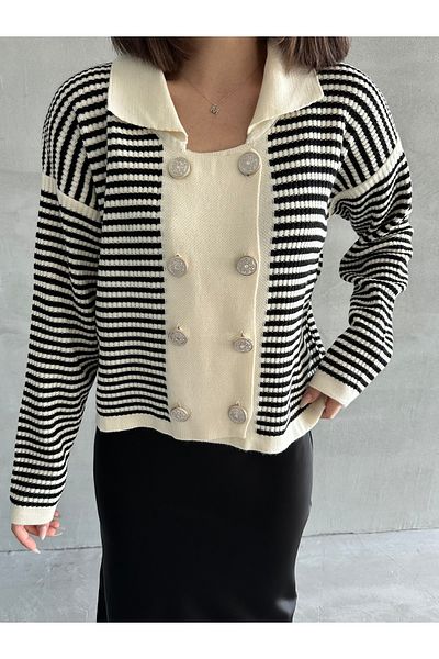 NATUFIAN STORE Women's 8-Button Knitwear Cardigan