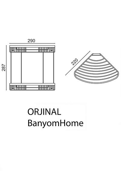 ÇELİK BANYO Stainless Brass Destina - 2-Piece 22X22 cm Shampoo Holder under Bathroom