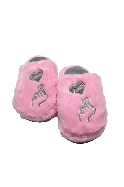 Sia Çanta Sia Eva Based Comfortline Sliding Carpet Slippers - Furry Heart Finger Sliding Pattern