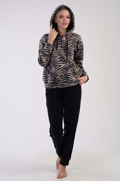 VİENETTA Πιτζάμες Polar Kangaroo - Off Shoulder, Μισό φερμουάρ, Μακρύ μανίκι, 304167