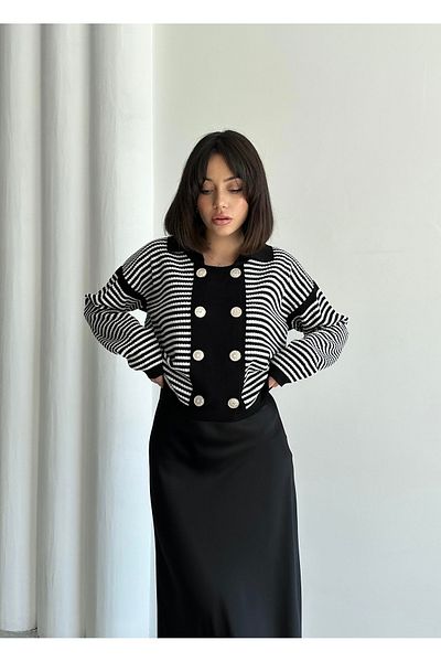 NATUFIAN STORE Women's 8-Button Knitwear Cardigan
