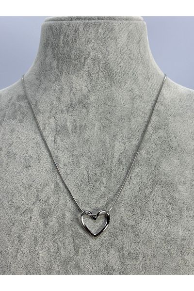 Uzak Işıklar HEART DETAILED STEEL NECKLACE