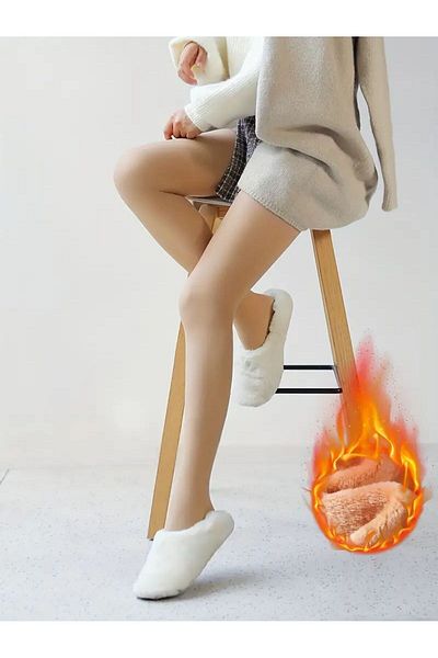 m mlinda Thermal téli plüss leggings - hússzínű, belül polár harisnyanadrág