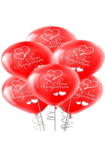Öz-bal 10 Pcs I Love You Themed Pastel Balloons - Romantic Balloons for Love and Valentine's Day Celebration