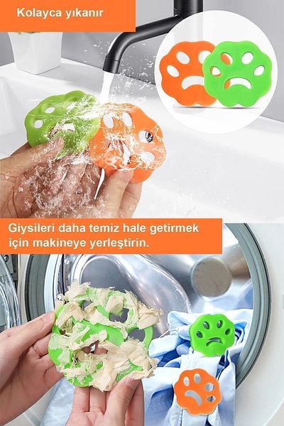 EUROLUXE 1 Piece Feather Dust Collection Apparatus Washable Washing Machine Hair Collector with Clothes Paw Design