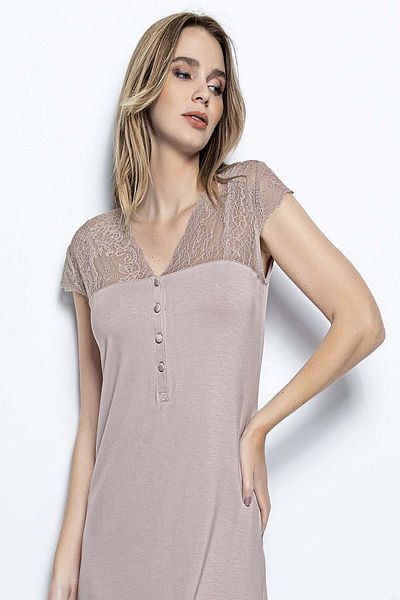MONAMİSE Monamise 18456 Plus Size Γυναικείο νυχτικό-μινκ