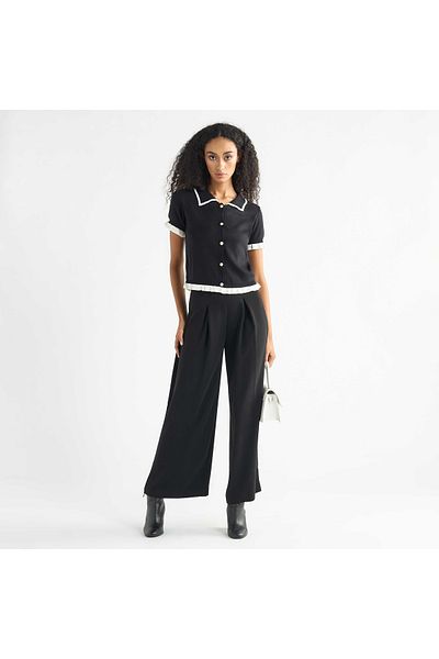 FAV Solid Shirt with Contrast Detail