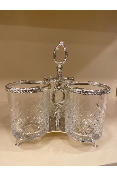 PLUS HOME KAŞIKLIK 3'LÜ GÜMÜŞ DÖKÜM PİRİNÇ KESME CAM