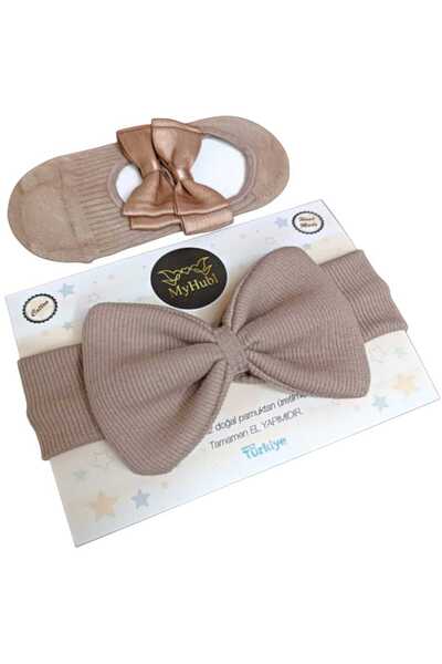 MyHubi 2-Piece Combination Handmade Baby Girl GRAND Bandana & Ballerina Socks with Special Accessories