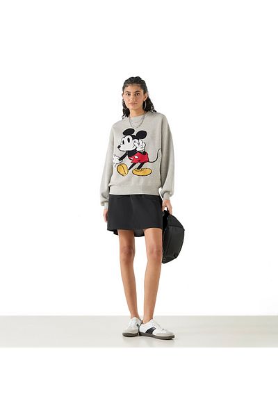 SP Characters Textured Sweater with Long Sleeves and Crew Neck