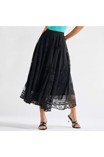 FAV Lace Midi Skirt with Elasticated Waistband