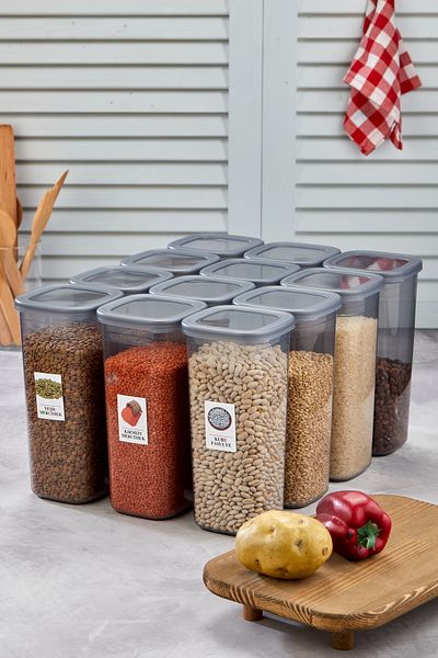 trendy kitchen Mega Size 12 Pieces Food Storage Container Set with 1750 ml Label