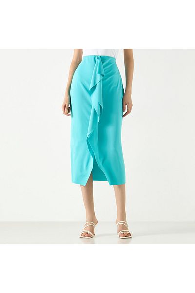 Iconic Solid Skirt with Drape Detail