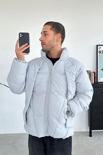 HAFKAGİYİM Baby Blue Design Puffer Μπουφάν με τσέπες