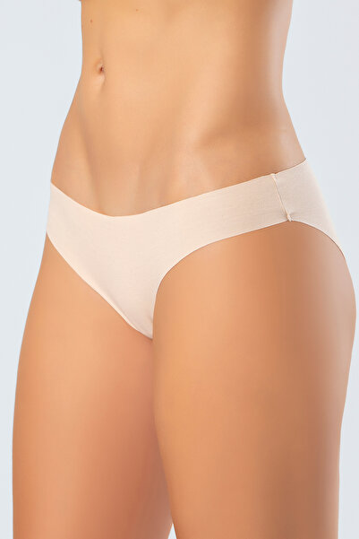 TÜREN 907 Chiloți de bikini din bumbac Laser croială pentru femei-Ten