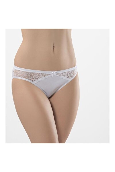 TÜREN 261 Бікіні з подвійним лайкрою та мереживом - БІЛИЙ
