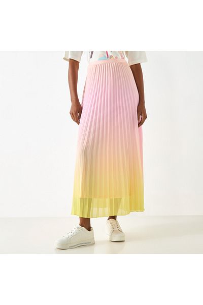 Iconic Ombre A-line Skirt with Pleat Detail