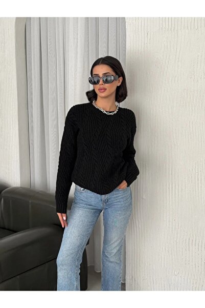 sportiness محبوك منقوشة طاقم الرقبة سترة