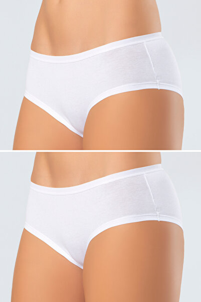 TÜREN 918 Жіночі 2-пакетні бавовняні труси-хіпстери з еластаном - білі