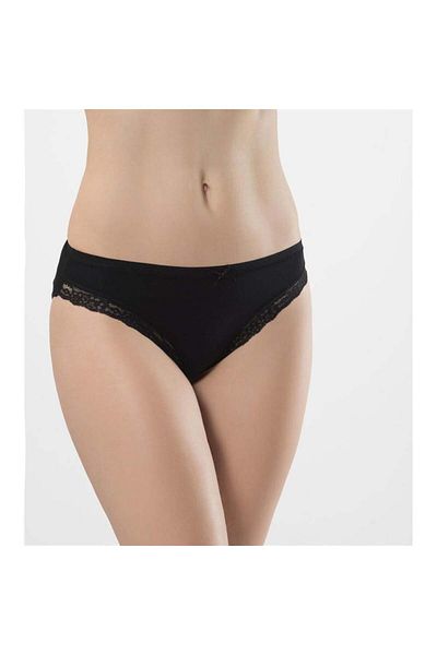 TÜREN 238 Διπλό Lycra Scalloped Bikini - Μαύρο