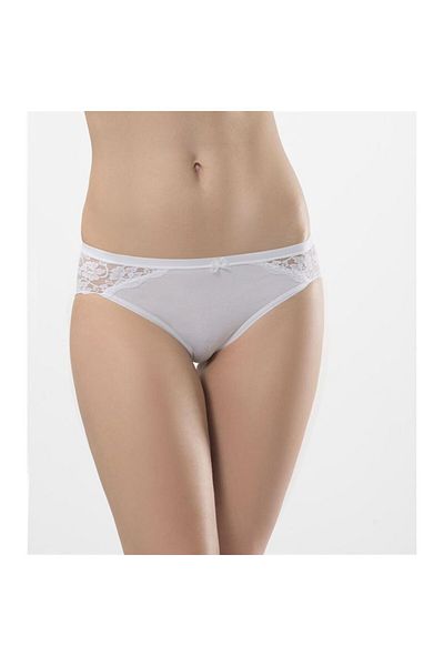 TÜREN Chiloți bikini damă din Lycra din dantelă albă Set de 2 - 956