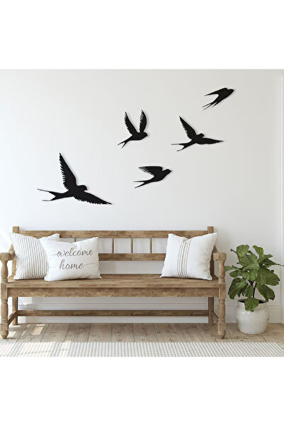Rapithwin Uçan Kuşlar 5 adet ahşap duvar dekor Eve Taşınma Hediyesi 100x 60 cm