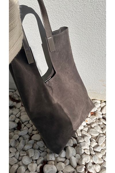 Boutiquehaki Άνετη μαλακή σουέτ τσάντα